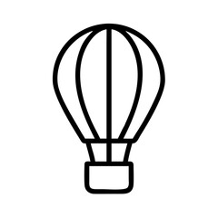 Poster - hot air balloon vector icon illustration, travel and adventure concept, outline drawing style design