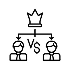 Poster - Leadership vs money concept showing power and financial success competition and management structure