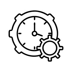 Poster - time management clock gear icon vector illustration for productivity and efficiency concept