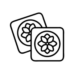 Poster - Two floral tiles vector illustration, decorative square tiles with flower design element, art