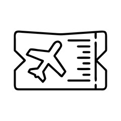 Poster - Airplane ticket vector icon illustration for travel booking flight boarding pass design