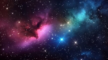 Wall Mural - a stunning colorful nebula fills the sci-fi universe.