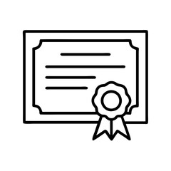 Poster - Download certificate achievement award diploma graduation license vector icon outline