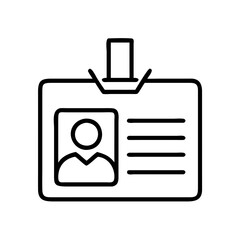 Poster - Id card badge identification access pass employee identity name tag security outline vector icon