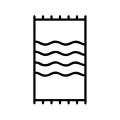 Poster - Download decorative shower curtain with wave pattern vector icon illustration design art
