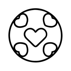Poster - Heart circle vector graphic design for valentine's day love and romance themed projects and crafts