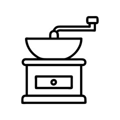 Poster - vintage coffee grinder manual hand crank coffee mill antique kitchen tool illustration icon design
