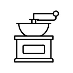 Poster - isolated vintage coffee grinder illustration vector drawing of manual coffee mill outline for cafe