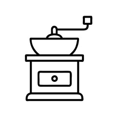 Poster - Isolated antique coffee grinder vector illustration manual coffee mill outline icon design for cafe