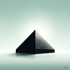 Poster - Abstract Black Pyramid  Geometric Minimalist 3D Render  Modern Design  Architecture  Backg