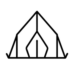 Poster - Camping tent icon vector illustration for outdoor adventure travel and tourism company logo design