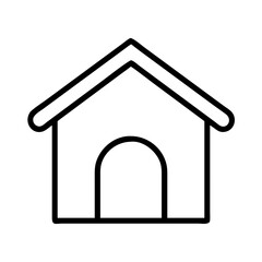 Poster - Dog house clip art vector illustration outline simple pet shelter kennel icon graphic design image
