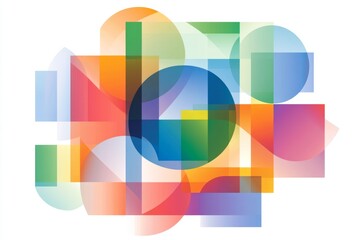 Poster - Abstract Geometric Watercolor Background, Modern Colorful Design Elements, Creative Art Stock Photo