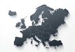 © video - Minimalistic Europe map with precise borders flat design high contrast grayscale clean vector illustration modern infographic