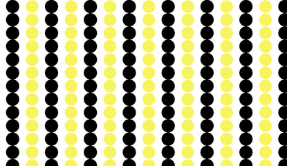 Poster - Black and Yellow Dots Creating Vertical Stripes on White Background