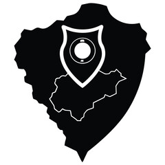 isolated police map on white background