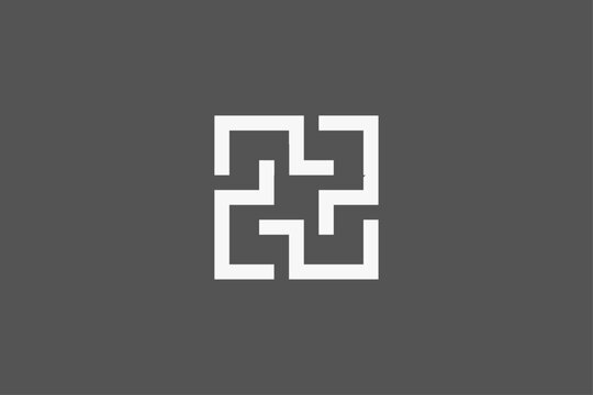 labirin geometric square minimalist logo