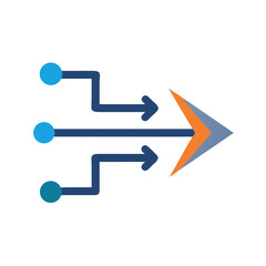 Poster - Arrow with Digital Path Icon Representing Data Flow and Digital Transformation