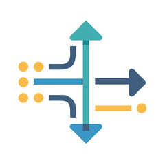 Poster - Arrow with Digital Path Icon Representing Data Flow and Digital Transformation
