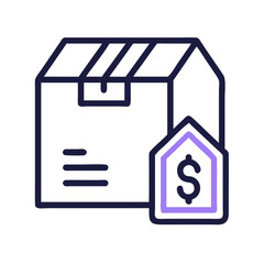 Aufkleber - Box with Price Tag Icon Representing Shipping Cost and Delivery Charges