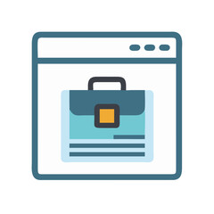 Poster - Browser with Briefcase Icon Representing Online Portfolio and Professional Work