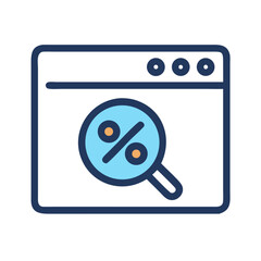 Aufkleber - Browser with Percentage Symbol Icon Representing Online Discounts and Promotions