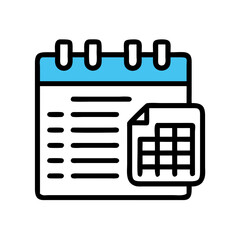 Aufkleber - Calendar with Document Icon Representing Billing and Payment Scheduling