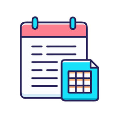 Aufkleber - Calendar with Document Icon Representing Billing and Payment Scheduling
