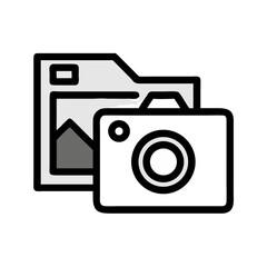 Leinwandbilder - Camera with Image Icon Representing Photo Document and Image Capture