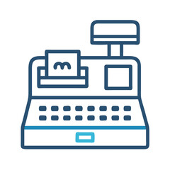 Aufkleber - Cash Register Icon Representing In-Store Checkout and Retail Transactions