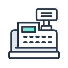 Aufkleber - Cash Register Icon Representing In-Store Checkout and Retail Transactions