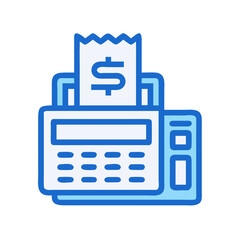 Aufkleber - Cash Register with Bills Icon Representing Payment and Transaction Processing