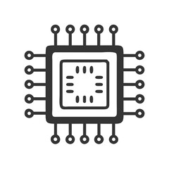 Aufkleber - Circuit Chip Icon Representing Microprocessor Technology and Digital Innovation

