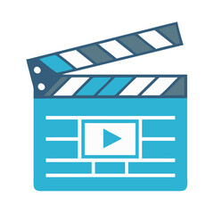 Poster - Clapperboard Icon Representing Movie Production and Cinematic Filmmaking
