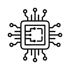 Aufkleber - Circuit Chip Icon Representing Microprocessor Technology and Digital Innovation

