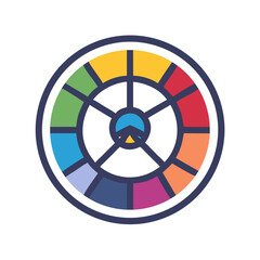 Poster - Color Wheel Icon Representing Design Color Palette and Creative Art