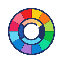Poster - Color Wheel Icon Representing Design Color Palette and Creative Art