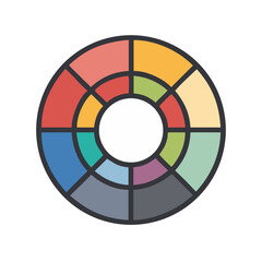 Poster - Color Wheel Icon Representing Design Color Palette and Creative Art