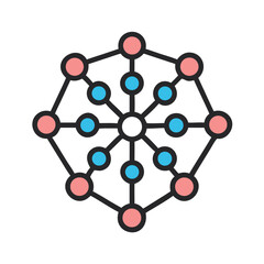 Poster - Connected Neural Nodes Icon Representing Network and Brain-like Connectivity