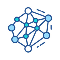 Poster - Connected Neural Nodes Icon Representing Network and Brain-like Connectivity