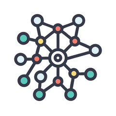 Poster - Connected Neural Nodes Icon Representing Network and Brain-like Connectivity