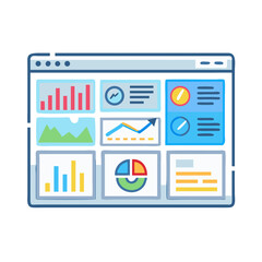Poster - Dashboard with Data Graphs Icon Representing Tech Analytics and Performance Monitoring