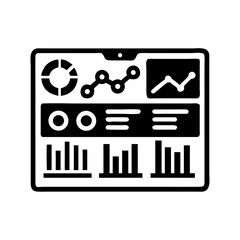 Poster - Dashboard with Data Graphs Icon Representing Tech Analytics and Performance Monitoring