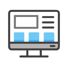Aufkleber - Desktop with Layout Panels Icon Representing Graphic Design and UI Layout