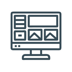 Poster - Desktop with Layout Panels Icon Representing Graphic Design and UI Layout