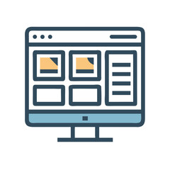 Aufkleber - Desktop with Layout Panels Icon Representing Graphic Design and UI Layout