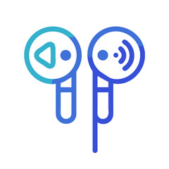 Leinwandbilder - Earbuds Icon Representing Audio Playback Device and Wireless Listening