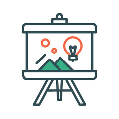 Aufkleber - Easel with Image Icon Representing Creative Art and Digital Artwork
