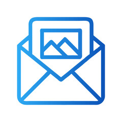 Poster - Envelope with Image Icon Representing Graphic Design and Digital Communication