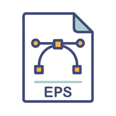 Poster - EPS File Icon Representing Vector Graphic Format and Digital Illustration